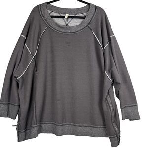 Free People Sweater Oversized Dolman Tunic Size Small Boho Slouchy